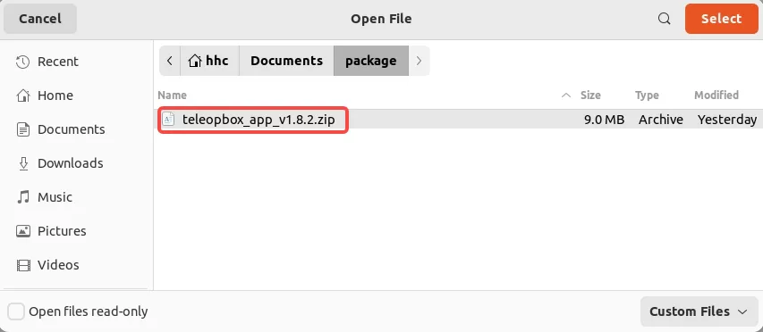 Select teleopbox package